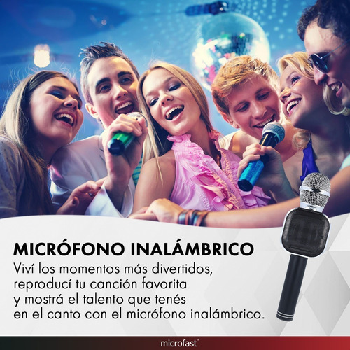 Imagen 2 de 10 de Micrófono Inalámbrico Karaoke Parlante Recargable Bluetooth