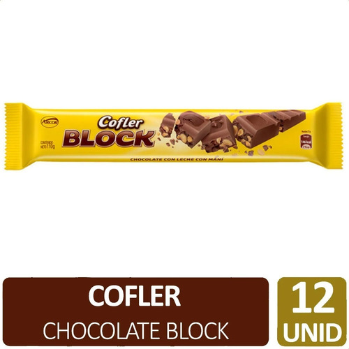 Chocolate Cofler Block 110 Gr Arcor Pack X 12 Unidades