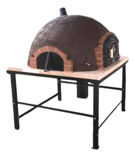 Seña Horno De Barro Leña Y Gas Con Fogonero Lateral Y Base