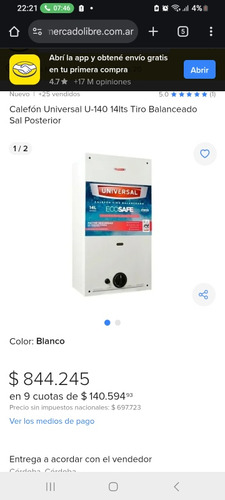 Calefon Tirón Balanceado