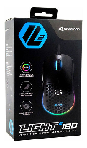 Mouse Gamer Sharkoon Light2 180 Rgb 12000dpi 63grs Ultra