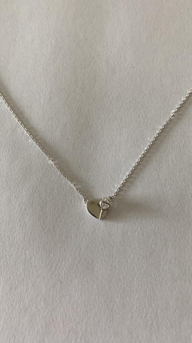 Imagen 2 de 2 de Collar Plata 925 Mujer Dije Corazon Cadena Y Caja De Regalo
