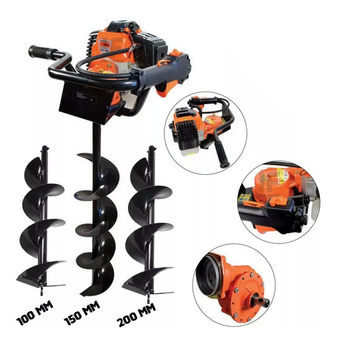 Perfurador De Solo A Gasolina 2,5hp 52cc Terra-psh520