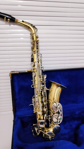 Saxofone Alto Dolphin Mib Dourado Completo Revisado