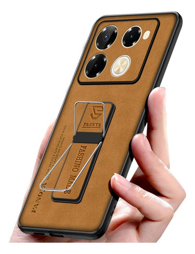 For Infinix Note 40 Pro 4g Pu Case+universal Kickstand