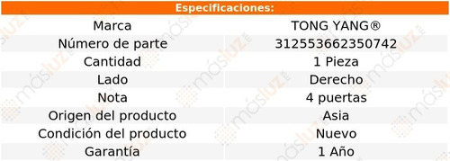 1- Guía Defensa Trasera Derecha 3 2014/2018 Tong Yang