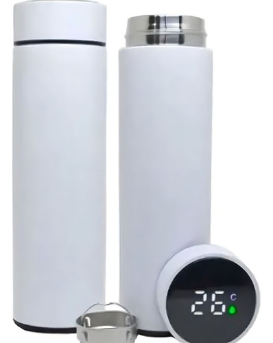 Thermos - Termómetro digital LED de acero inoxidable, 500 ml, color blanco
