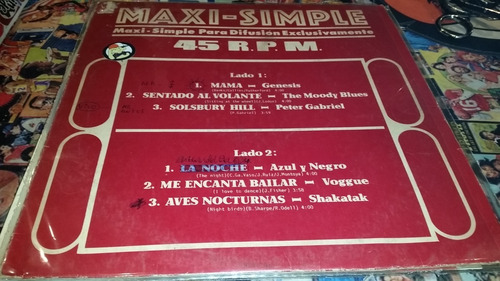 Maxi Simple 45rpm Rojo Rojo Genesis Voggue Shakata 1983