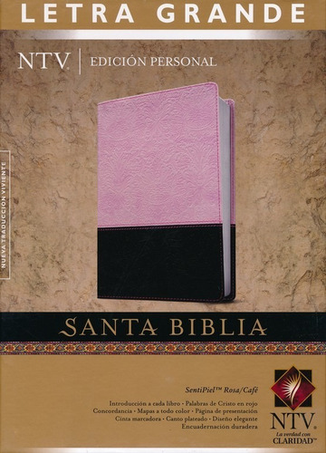 Imagen 2 de 10 de Biblia Ntv Edición Personal Letra Grande Sentipiel Rosa/café