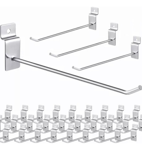 Gancho Blister Panel Ranurado Exhibipanel 20cm 30 Piezas