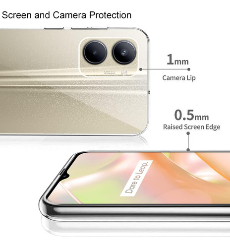 Funda Silicona Tpu Suave Carcasa Para Realme C33/c30+mica Transparente Realme C33 / C30 / Realme Narzo 50i Prime