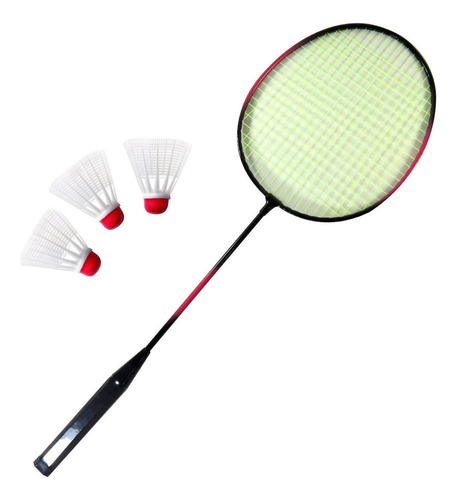 Kit Com 2 Raquetes De Badminton 3 Petecas E Bolsa Raqueteira