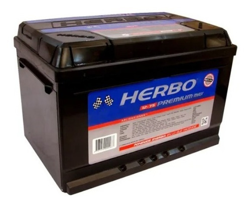 Bateria 12x75 Herbo Premium Max Para Auto 75 Amp Floresta