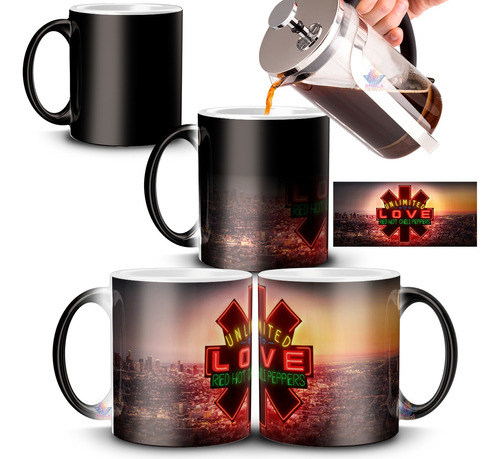 Taza Mágica Red Hot Chili Peppers De Cerámica Rock Logo