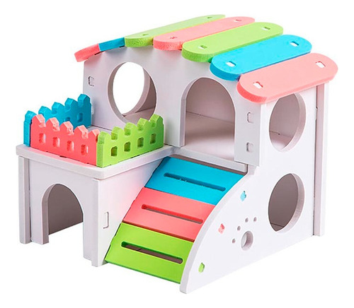 Casa De 2 Pisos Armable Colores Para Hámster Jerbo Ratón