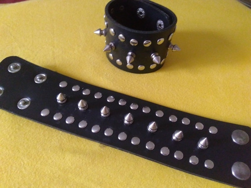 Par Pulseira Couro Spike Tachas Unissex