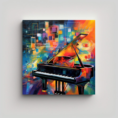 30x30cm Cuadro Decorativo Musical En Colores Fascinantes