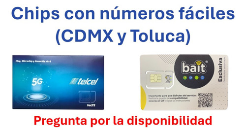 Chip Telcel O Bait Numero Facil Lada Toluca