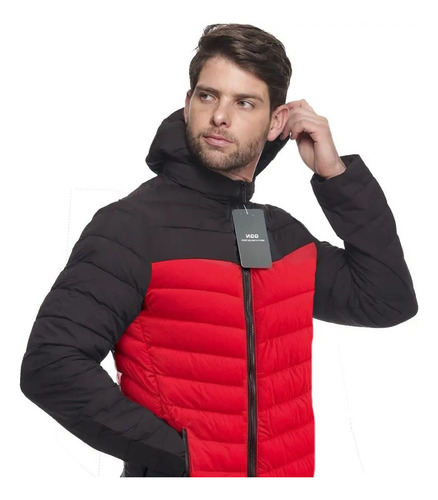 Campera Hombre Importada Inflable Con Capucha Combinada