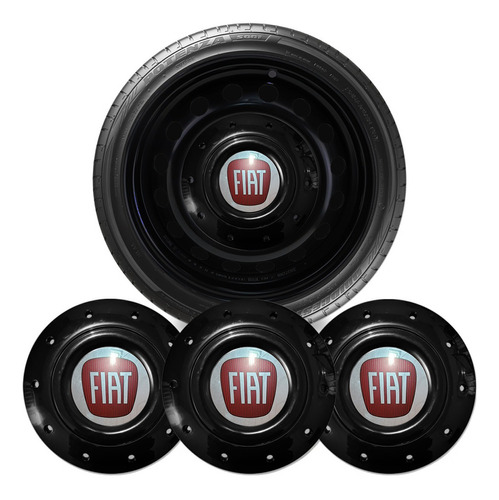 Kit Amarok Centro Roda Ferro Aro 13 Garra Baixa 4x100 Fiat