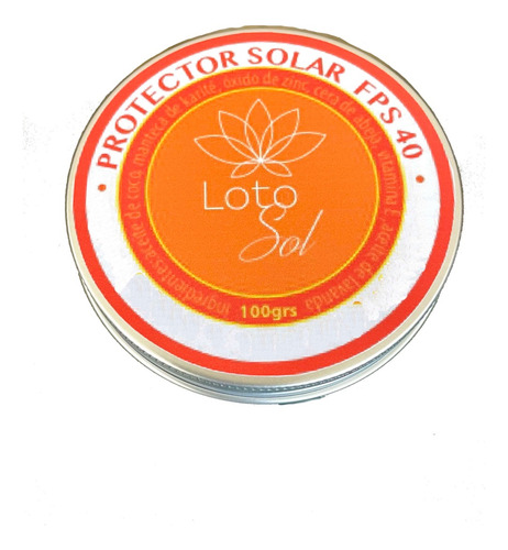 Protector Solar 100% Natural-organico, Fps 40, 100 Grs