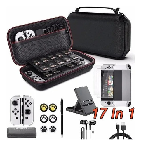 Estuche Kit De 17 Accesorios Para Estuche Oled Nintendo Swit