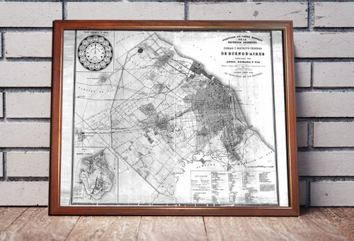 Antiguo Plano Ciudad De Buenos Aires 1889 Estrada En Cuadro
