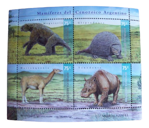 Argentina, Bloque Gj Hb 134 Mamíf Cenozoico 2001 Mint L0042