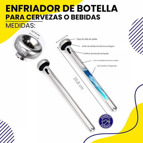 Enfriador De Botella De Cerveza Diseño Eficiente Para Mantener Tu Bebida Siempre Fría Acero Inox Alta Calidad Everest