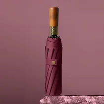 Comprar Guarda Chuva Grande Automático Contra Vento Cabe Na Bolsa Cor Vinho Desenho Do Tecido Liso