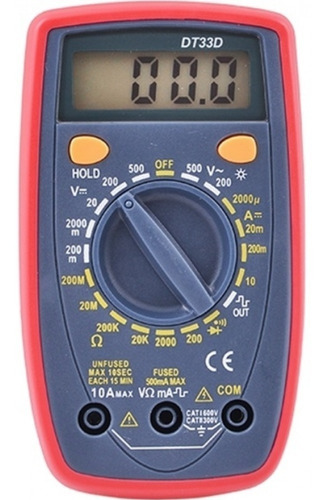 Imagen 1 de 9 de Multímetro Pro Tester Digital Con Buzzer Tension Dt33d