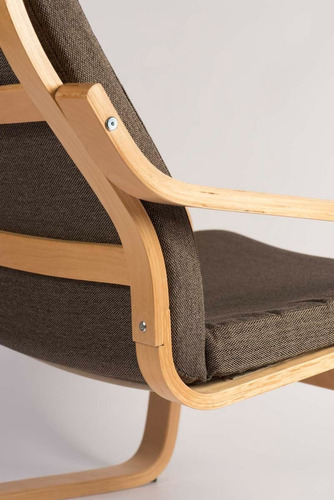 Imagen 4 de 8 de Sillon Poltrona Nordico Volgar 1 Cuerpo + Apoya Pies Lino