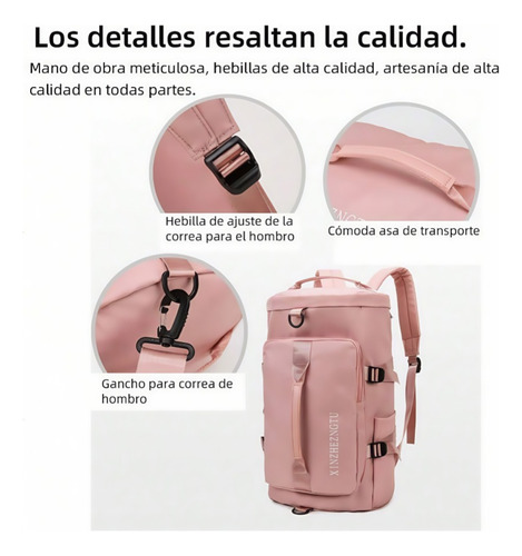 Bolsa De Viaje, Mochila Para Ordenador, Mochila Multiusos. Rosa Liso