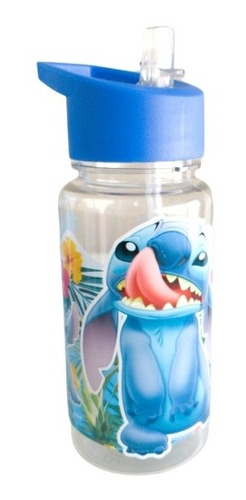 Botella Deportiva Infantil Stitch Straw Top  X 500 Ml Disney