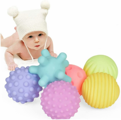 6 Pcs Pelotas Sensoriales Didácticas Para Bebé Con Texturas