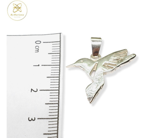 Imagen 4 de 6 de Dije Plata Colibri 25mm