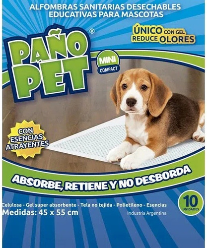 Paños Absorbentes  Sanitarios Paño Pet X 10 Uidades 45x55cm.