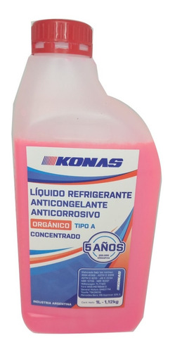 Liquido Refrigerante Rojo Organico Konas X 1 Litro