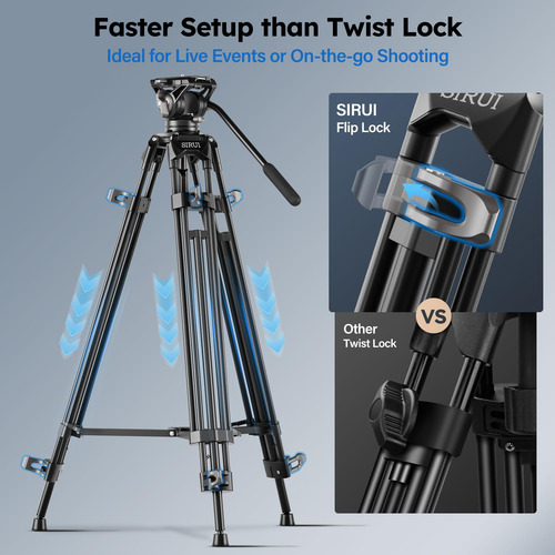 Trípode De Vídeo Sirui Avt-11 Heavy Duty Con Cabezal Fluido,