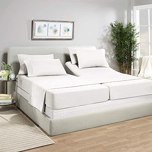 Sábanas Y Fundas - 5 Pcs Split Cal-king Size | White Bed She