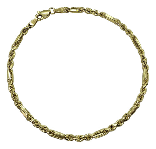 Pulsera Esclava Torzal Fígaro Oro 10k 21.5cm 3mm