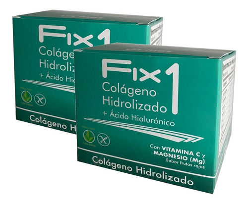 2x Fix1 Colágeno Hidrolizado + Ác.hialurónico Con Vit.c Y Mg