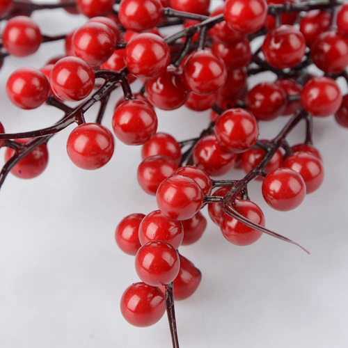 De W 20 Unidades De Frutos Rojos Artificiales, Flores