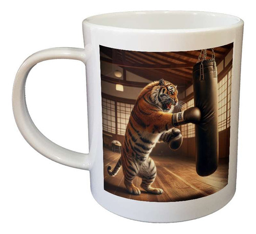 Taza Plastico Tigre Boxeando Saco Deporte Gym Sport M1