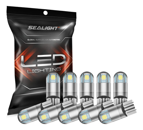 Sealight 194 Bombillas Led 6000 K, Blanco, 168 2825 T10 W5w