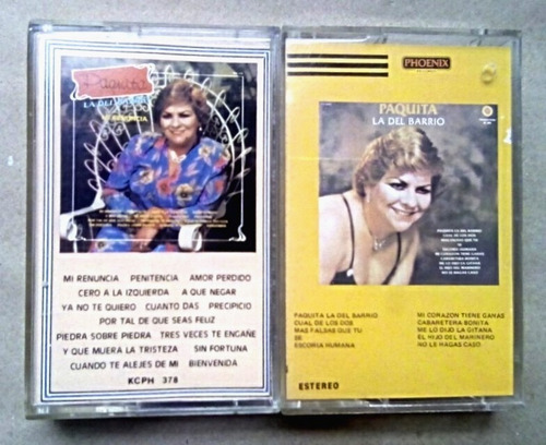 Paquita La Del Barrio. 2 Cassettes Phoenix. 1986 Y 1988. (Usado)