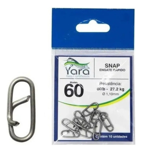 Snap Engate Rápido Yara 60 Lb - 27,2kg Cartela 10 Unidades