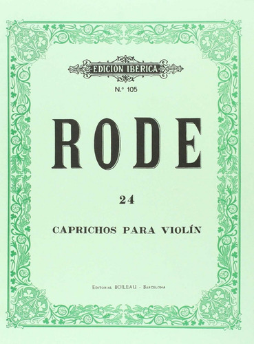 Libro 24 Caprichos Violín - Rode, Jacques Pierre Joseph