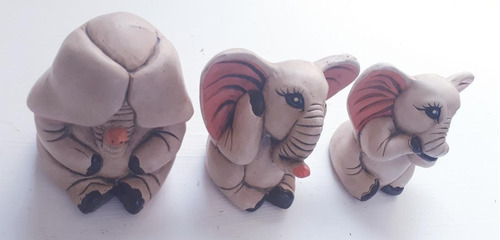 Elefantes Figuras Yeso Ceramico Artesanía Mexicana