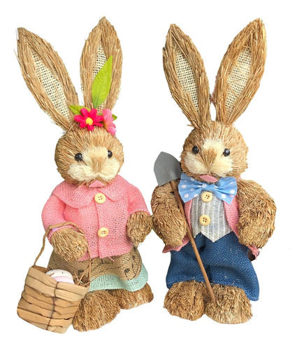 2 Uds De Pascua De Paja Hecho A Mano 35cm Adornos Estilo G